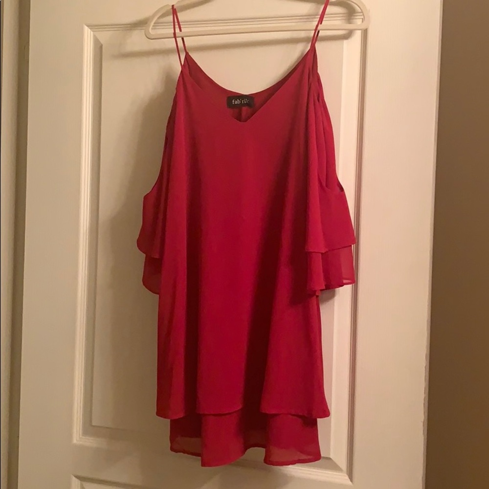 Red Cold-shoulder mini dress